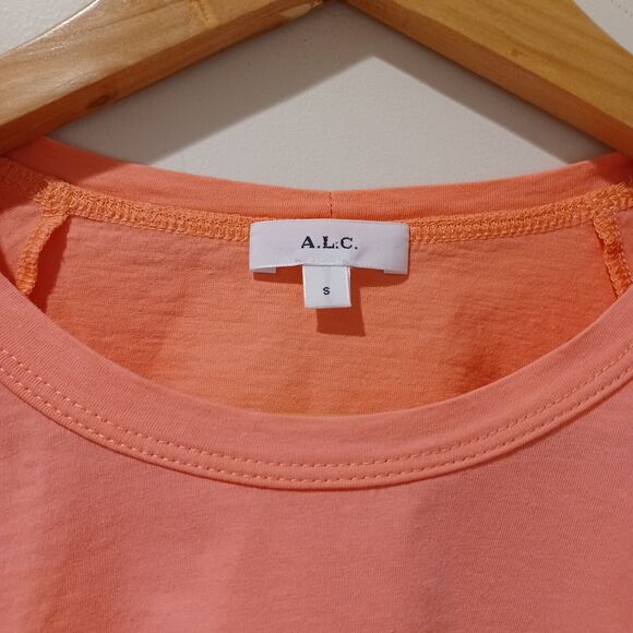A.L.C. Lou Lantern Puff Short Sleeve T-Shirt Pink Size S Preppy Cotton Easter - Picture 4 of 8